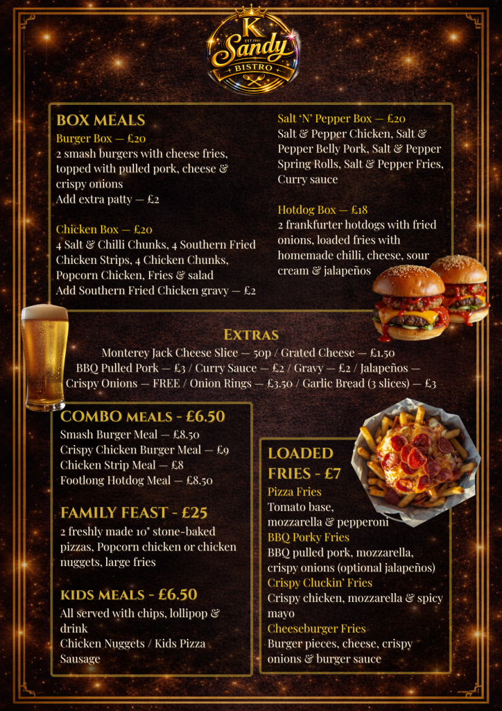 Sandy Bistro Menu 2