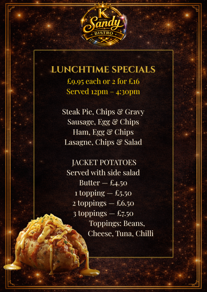 Sandy Bistro Menu 3