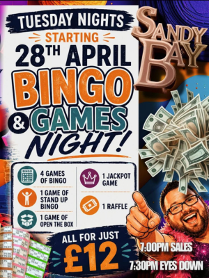 bingo and games night at Sandy bay