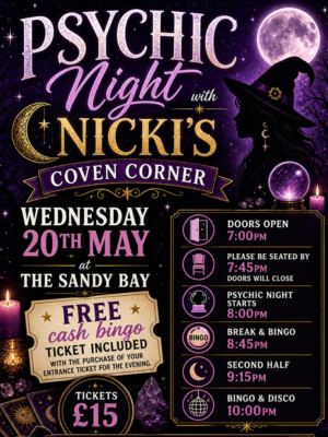 psychic night with Nicki's coven corner at Sandy bay